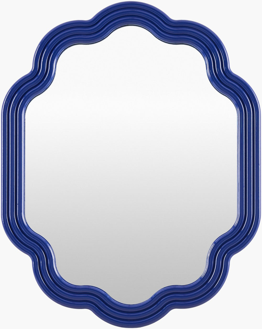 Livabliss Aysun Mid Century Modern Wall Mirror Slim Profile Accent for Entryway or Dresser Blue 20"H x 16"W x 1"D ASUN001-2016