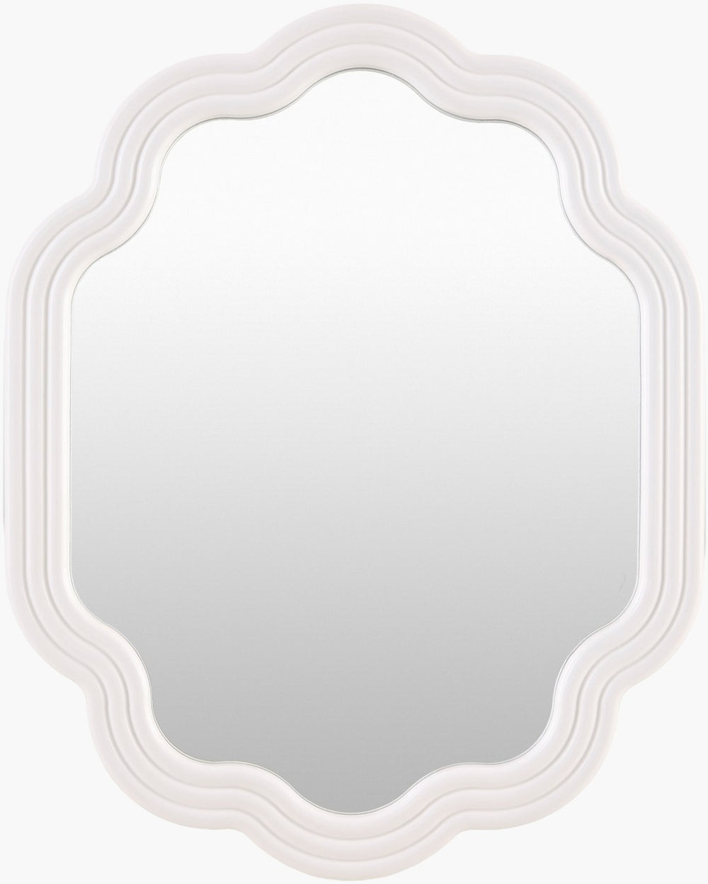 Livabliss Aysun Geometric Wall Mirror Mid Century Modern Sculptural Accent for Entryway or Bedroom White 20"H x 16"W x 1"D ASUN002-2016