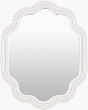 Livabliss Aysun Geometric Wall Mirror Mid Century Modern Sculptural Accent for Entryway or Bedroom White 20"H x 16"W x 1"D ASUN002-2016