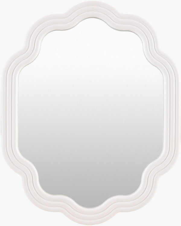 Livabliss Aysun Geometric Wall Mirror Mid Century Modern Sculptural Accent for Entryway or Bedroom White 20"H x 16"W x 1"D ASUN002-2016