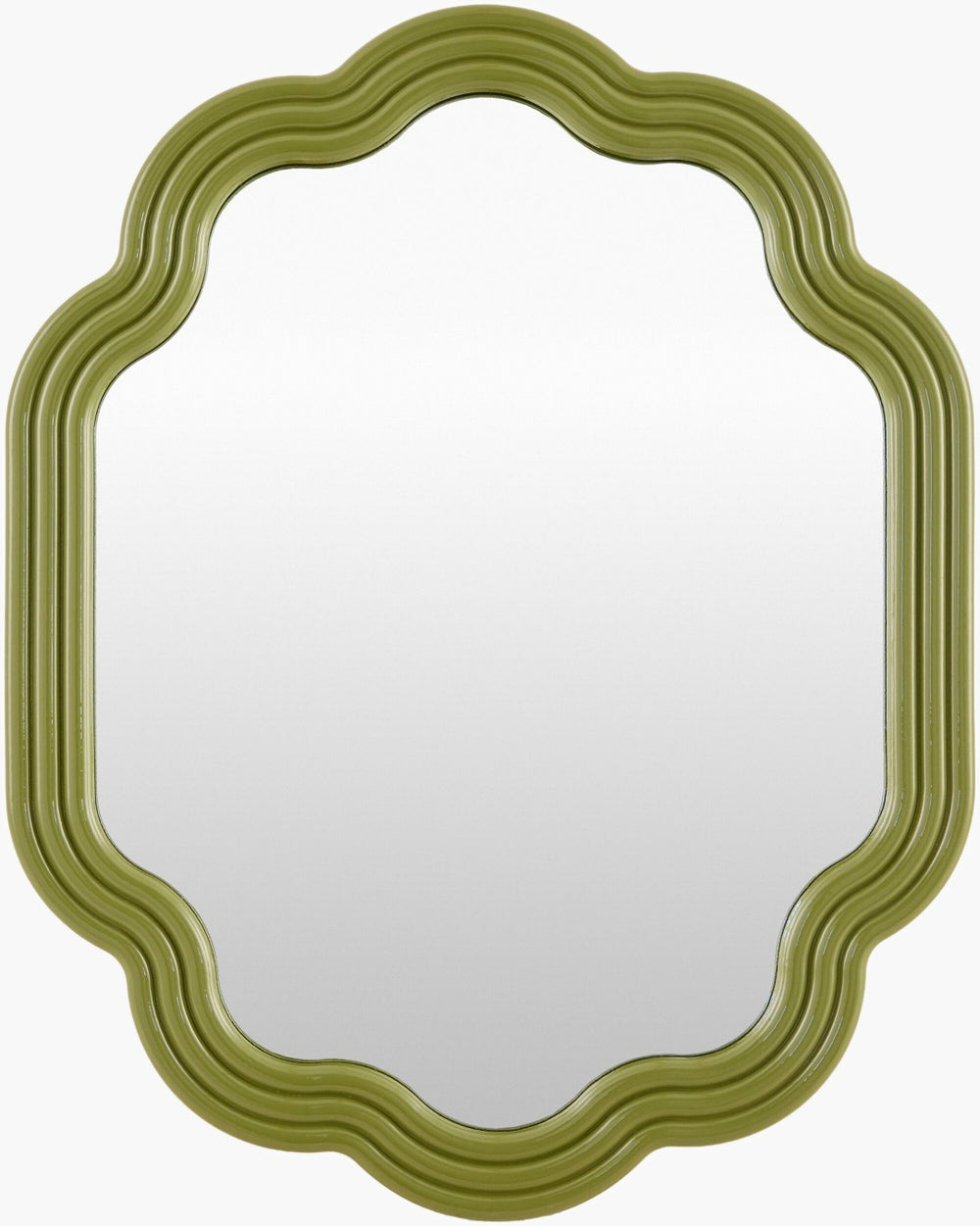 Livabliss Aysun Geometric Mid-century Modern Accent Wall Mirror for Entryway or Dresser Decor Green 33"H x 25"W x 1"D ASUN005-3325