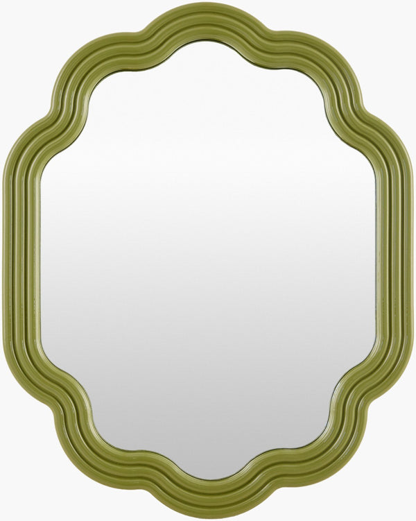 Livabliss Aysun Geometric Mid-century Modern Accent Wall Mirror for Entryway or Dresser Decor Green 20"H x 16"W x 1"D ASUN005-2016