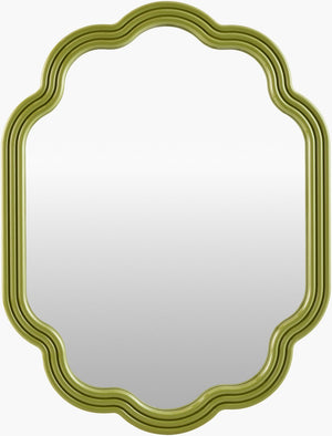 Livabliss Aysun Geometric Mid-century Modern Accent Wall Mirror for Entryway or Dresser Decor Green 33"H x 25"W x 1"D ASUN005-3325