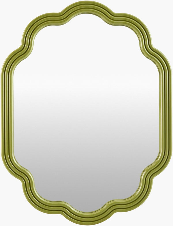 Livabliss Aysun Geometric Mid-century Modern Accent Wall Mirror for Entryway or Dresser Decor Green 33"H x 25"W x 1"D ASUN005-3325