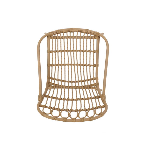 English Elm Harlem Faux Rattan Accent Chair Set of Two Bohemian Iron Frame Indoor Outdoor Seating 70654.00LBRN