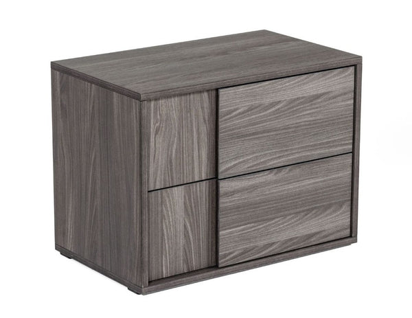 VIG Furniture Asus Italian Elm Grey Nightstand — Modern Matte Veneer, 2 Soft-Close Drawers, Sturdy 130 Lb Top (Made In Italy) VGACASUS-NS-GRY-3