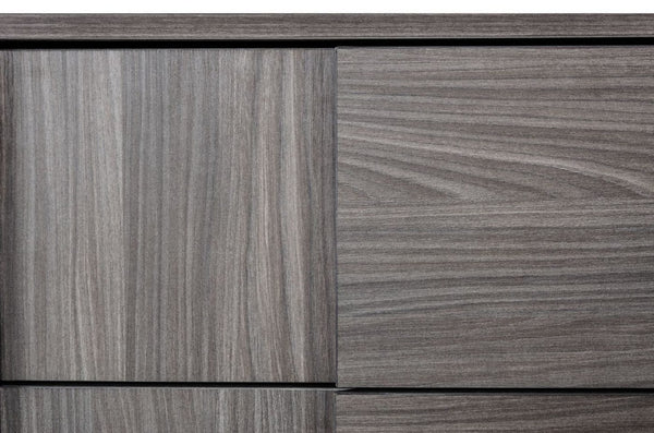 VIG Furniture Asus Italian Elm Grey Dresser — 6-Drawer Matte Veneer, Asymmetrical Built-In Handles, Made In Italy (W66") VGACASUS-DRS-GRY-1