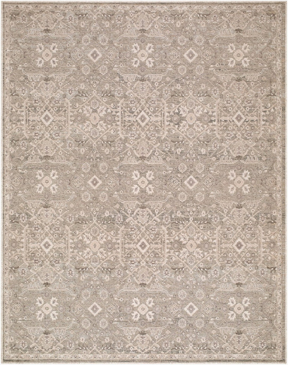 Livabliss Aston Villa Flatweave Polyester Area Rug Traditional Pattern for Living Room Elegance Taupe, Ivory 9' x 12' ASV2301-912