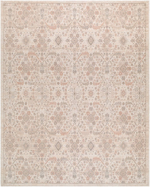 Livabliss Aston Villa Flatweave Area Rug Turkish Woven Medallion Pattern for Living Dining Rooms Ivory, Blush 10' x 14' ASV2304-1014
