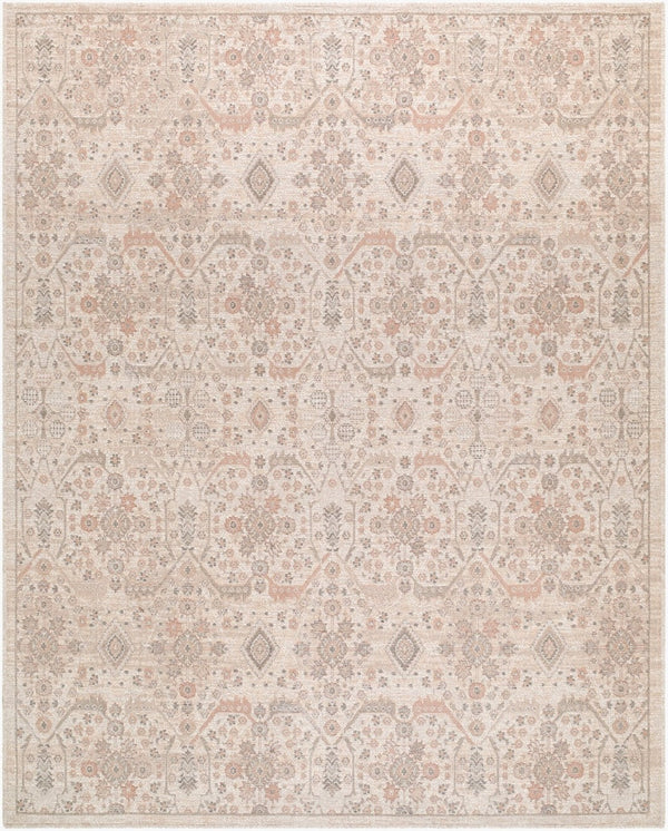 Livabliss Aston Villa Flatweave Area Rug Turkish Woven Medallion Pattern for Living Dining Rooms Ivory, Blush 10' x 14' ASV2304-1014