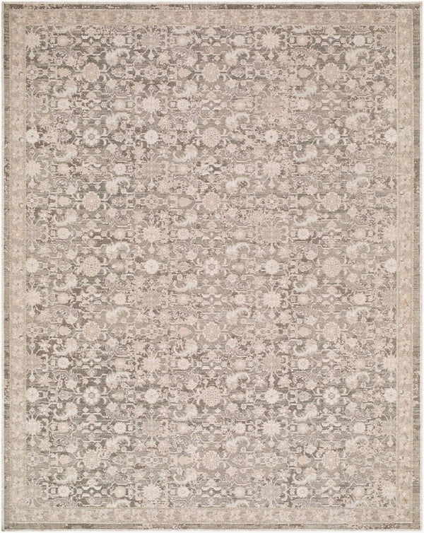 Livabliss Aston Villa Flatweave Polyester Area Rug Turkey Woven Medallion Living Room Floor Stone Gray, Ta 10' x 14' ASV2305-1014