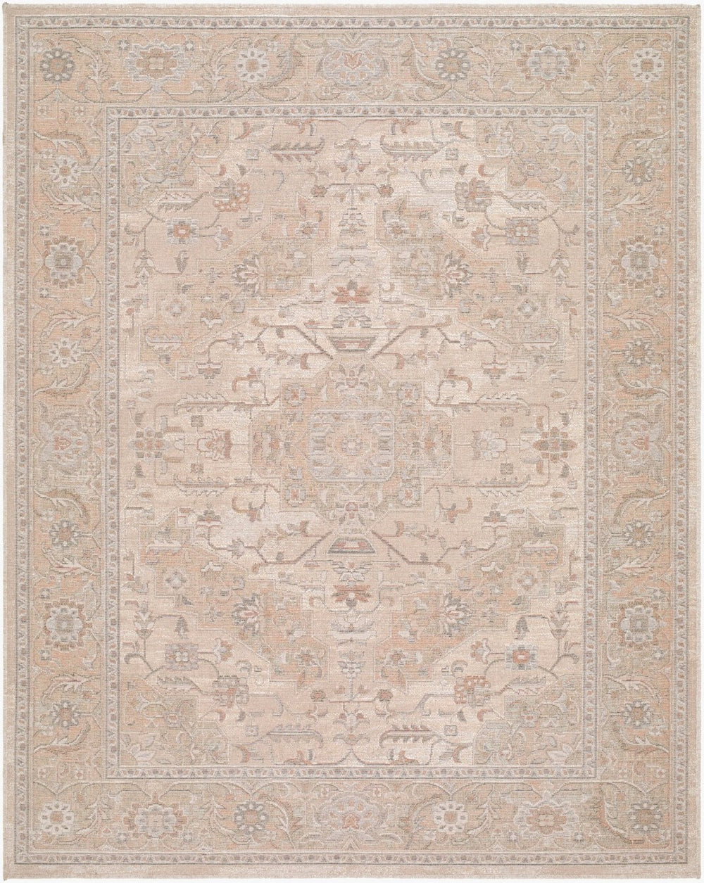 Livabliss Aston Villa Flatweave Polyester Area Rug Traditional Pattern for High Traffic Living Rooms Sandstone, Taup 7'10" x 10' ASV2308-71010
