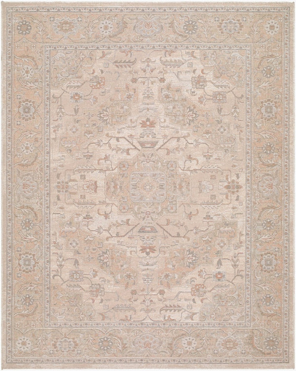 Livabliss Aston Villa Flatweave Polyester Area Rug Traditional Pattern for High Traffic Living Rooms Sandstone, Taup 7'10" x 10' ASV2308-71010