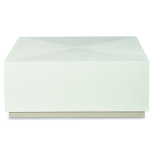 Bernhardt Bernhardt Axiom Square Cocktail Table With Pyramid Veneer Top, Linear White/Gray Finish & Casters 381011