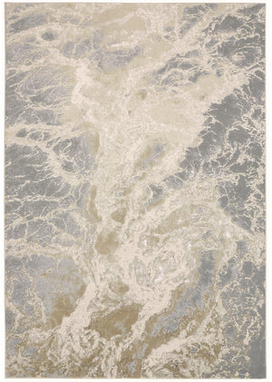 Feizy Rugs Aura Contemporary High-low Pile Abstract Rug In Gold And Champagne - Durable Machine Made Design Ivory,Silver,Gold Polyester,Polypropylene Aur3563fbgegryj20