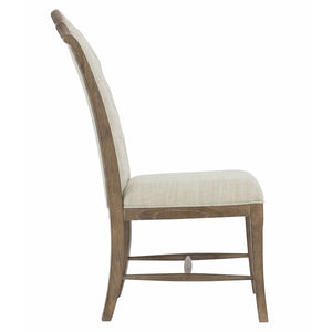 Bernhardt Bernhardt Rustic Patina Side Chair Peppercorn — Weathered White Oak, Button-Tufted, Casual Traditional Elegance 387561D