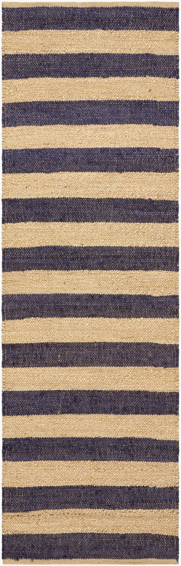 Livabliss Atina Handwoven Jute Flatweave Runner Natural Fiber Hallway Rug Bohemian Farmhouse Navy, Beige 2'6" x 8' ATA2302-268