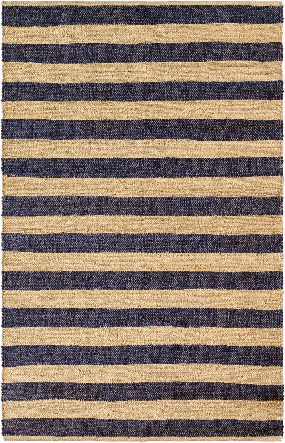Livabliss Atina Handwoven Jute Flatweave Runner Natural Fiber Hallway Rug Bohemian Farmhouse Navy, Beige 27" x 45" ATA2302-2745