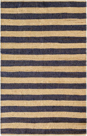 Livabliss Atina Handwoven Jute Flatweave Runner Natural Fiber Hallway Rug Bohemian Farmhouse Navy, Beige 27" x 45" ATA2302-2745