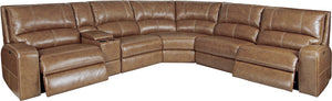 Parker House Parker Living Swift - Bourbon 6 Piece Modular Power Reclining Sectional with Power Adjustable Headrests Bourbon Top Grain Leather with Match (X) MSWI-PACKA(H)-BOU