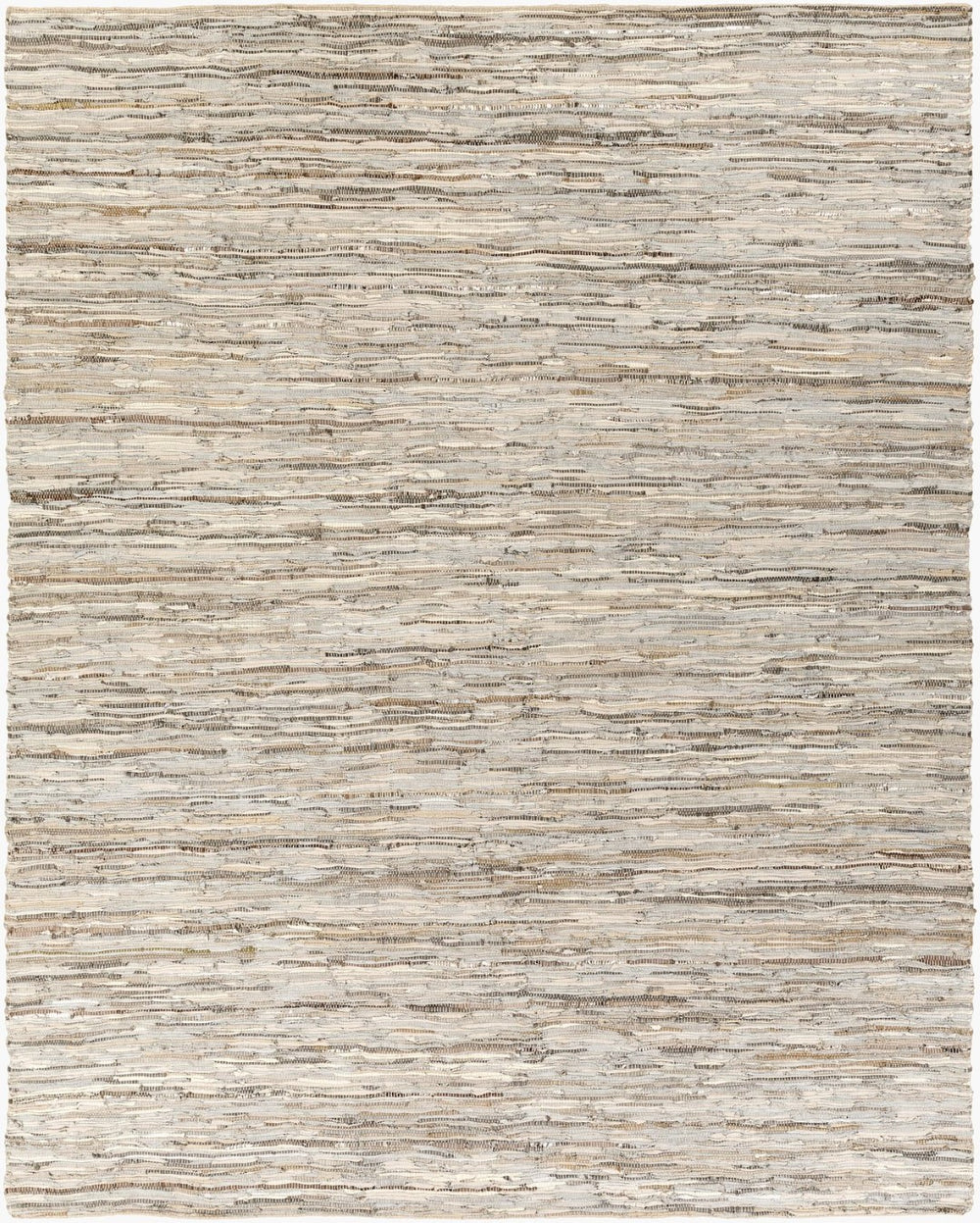 Surya Anthracite Handmade Leather Flatweave Rug Bohemian Artisan Accent for Entryway ATE8000-23