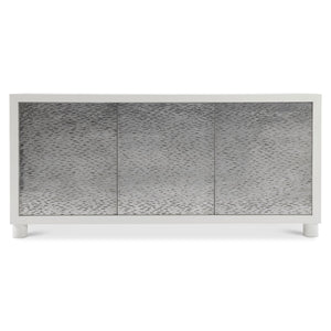 Bernhardt Bernhardt Slater Buffet With Azucar Pine & Silver Cloud Pebbled Metal Overlays, Soft-Close Doors 338132