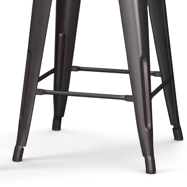 English Elm Rayne 24" Metal Counter Height Stools Set Of 2 - Stylish Gunmetal Grey For Modern Spaces & Bars B136P159480-GIGA