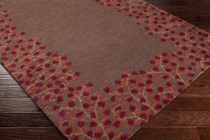 Surya Athena 4' X 6' Hand-tufted Wool Rug - Modern Minimalist Elegance For Stylish Contemporary Living Dark Brown Wool Ath5003-6rd