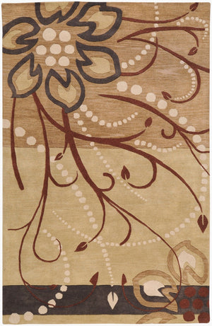 Livabliss Athena Hand-tufted Wool Area Rug with High Low Pile Texture for Large Living Rooms Mustard, Brown 12' x 15' ATH5006-1215