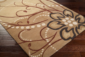 Livabliss Athena Hand-tufted Wool Area Rug with High Low Pile Texture for Large Living Rooms Mustard, Brown 12' x 15' ATH5006-1215