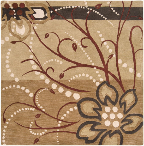 Livabliss Athena Hand-tufted Wool Area Rug with High Low Pile Texture for Large Living Rooms Mustard, Brown 9'9" x 9'9" Square ATH5006-99SQ