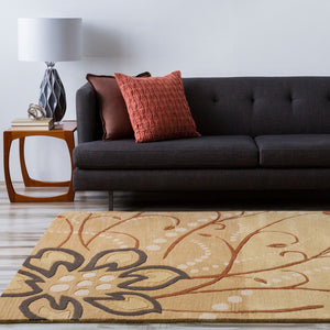 Livabliss Athena Hand-tufted Wool Area Rug with High Low Pile Texture for Large Living Rooms Mustard, Brown 12' x 15' ATH5006-1215
