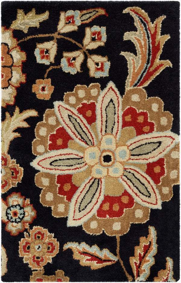 Livabliss Athena Hand Tufted Wool Area Rug Plush Cottage Farmhouse Living Room Floor Accent Black, Burgandy 2' x 3' ATH5017-23
