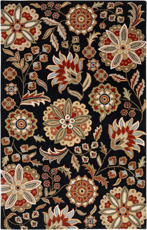 Livabliss Athena Hand Tufted Wool Area Rug Plush Cottage Farmhouse Living Room Floor Accent Black, Burgandy 4' x 6' ATH5017-46