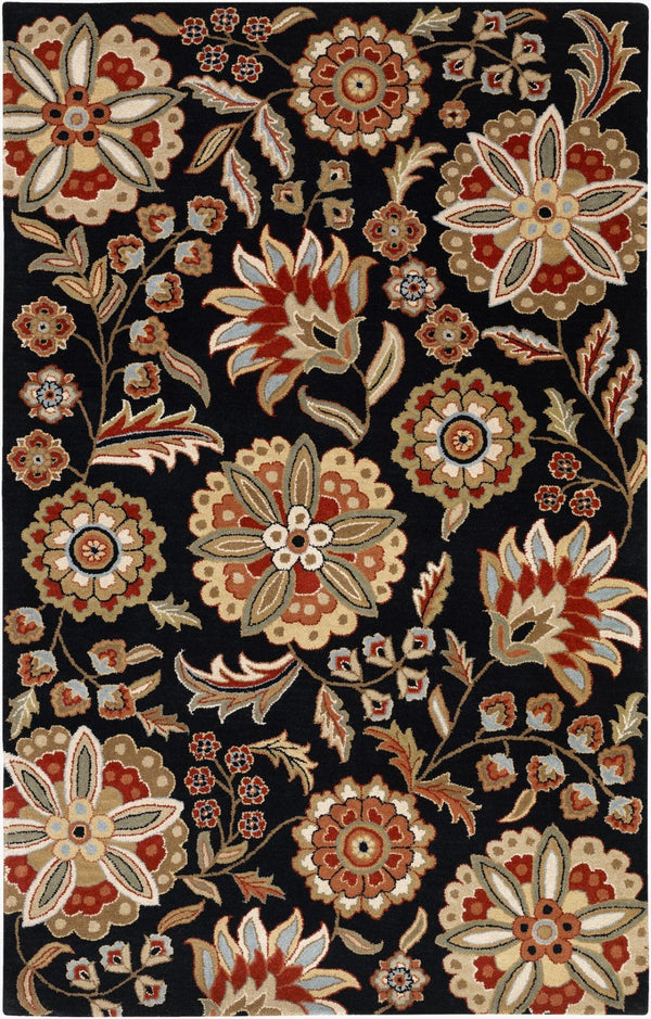 Livabliss Athena Hand Tufted Wool Area Rug Plush Cottage Farmhouse Living Room Floor Accent Black, Burgandy 4' x 6' ATH5017-46