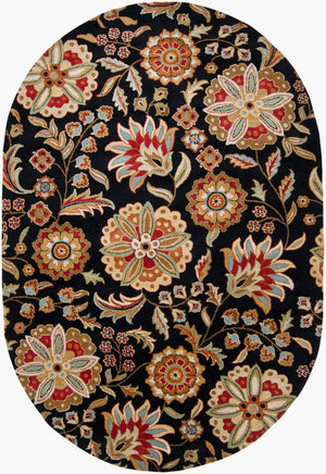 Livabliss Athena Hand Tufted Wool Area Rug Plush Cottage Farmhouse Living Room Floor Accent Black, Burgandy 6' x 9' Oval ATH5017-69OV