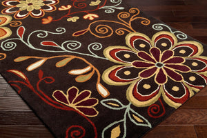 Surya Athena 4' X 6' Hand-tufted Wool Rug - Modern Minimalist Elegance For Stylish Contemporary Living Dark Brown Wool Ath5037-1215