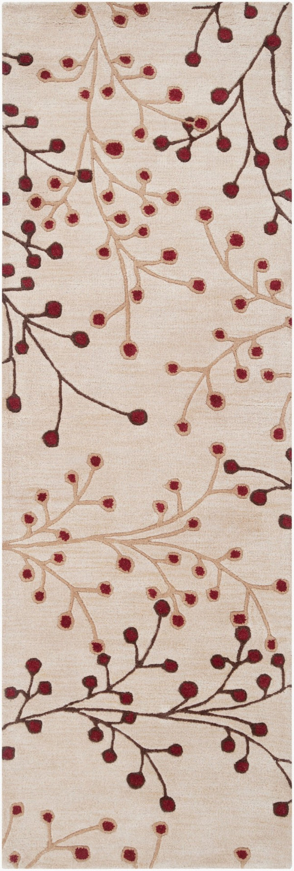 Livabliss Athena Hand Tufted Wool Area Rug Cottage Style High Low Pile Living Room Accent Tan, Brown 2'6" x 8' ATH5053-268