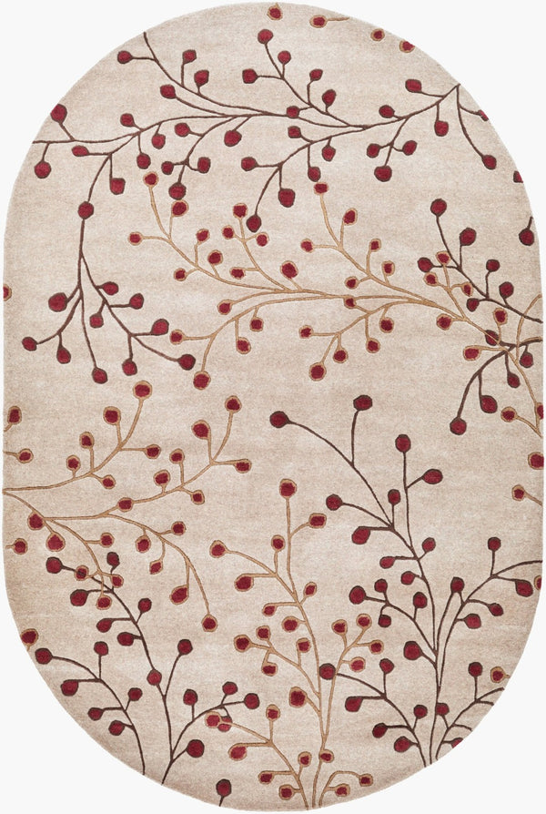 Livabliss Athena Hand Tufted Wool Area Rug Cottage Style High Low Pile Living Room Accent Tan, Brown 6' x 9' Oval ATH5053-69OV