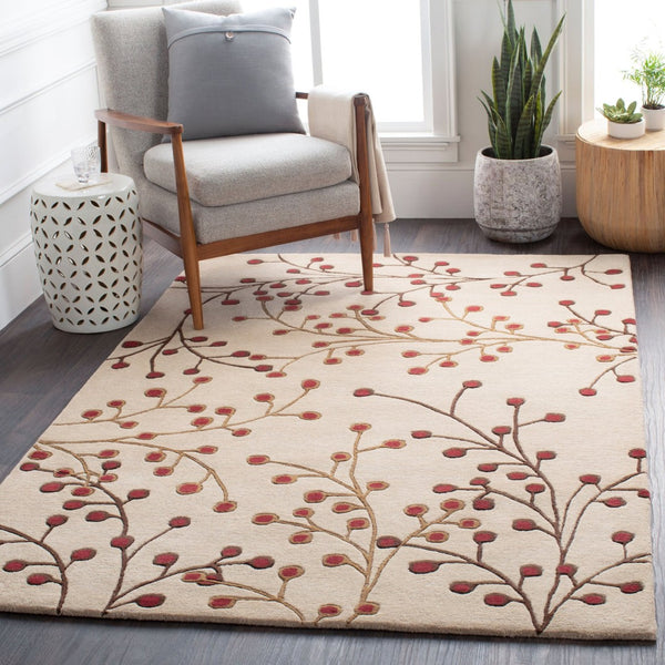 Livabliss Athena Hand Tufted Wool Area Rug Cottage Style High Low Pile Living Room Accent Tan, Brown 4' x 4' Round ATH5053-4RD