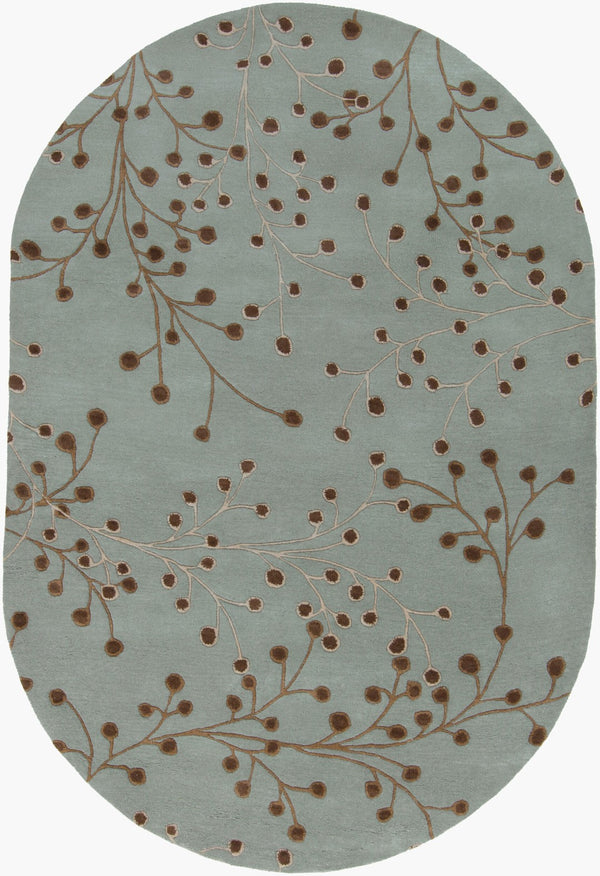 Livabliss Athena Hand-tufted Wool Area Rug Cottage Style with High Low Pile Artisan Texture Sage, Taupe 6' x 9' Oval ATH5058-69OV