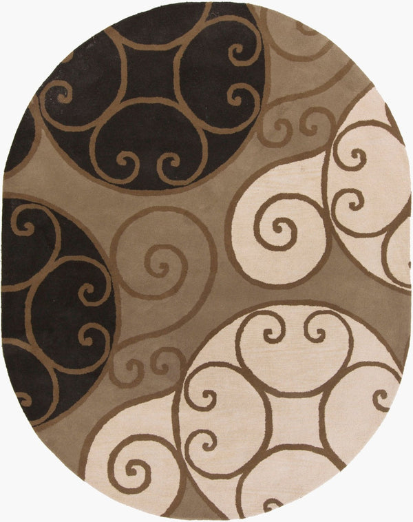Surya Athena Hand Tufted Wool Area Rug Artisan Crafted for Modern Living Room Decor 8' x 10' Oval ATH5111-810OV