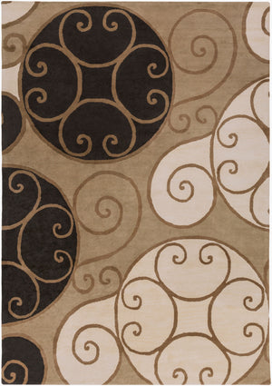 Surya Athena 4' X 6' Hand-tufted Wool Rug - Modern Minimalist Elegance For Stylish Contemporary Living Beige Wool Ath5111-99sq