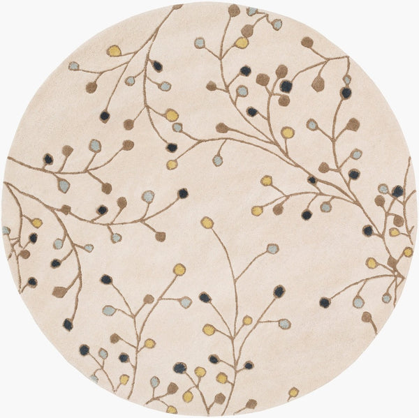 Livabliss Athena Hand-tufted Wool Area Rug with High Low Pile Texture for Large Living Spaces Light Beige, Br 6' x 6' Round ATH5116-6RD