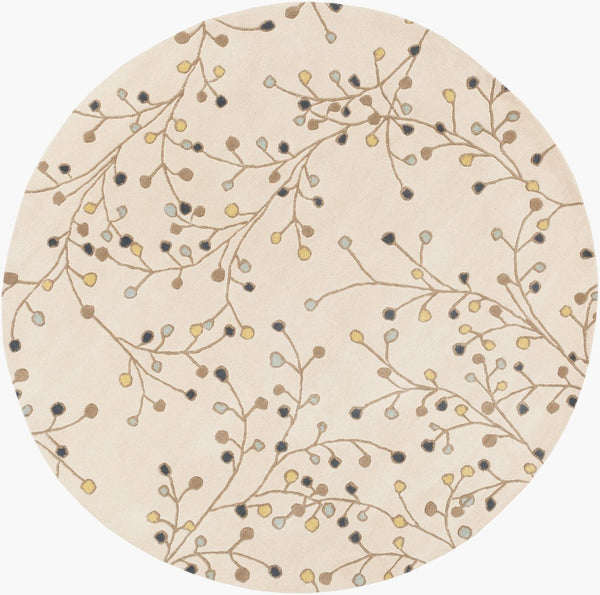 Livabliss Athena Hand-tufted Wool Area Rug with High Low Pile Texture for Large Living Spaces Light Beige, Br 8' x 8' Round ATH5116-8RD