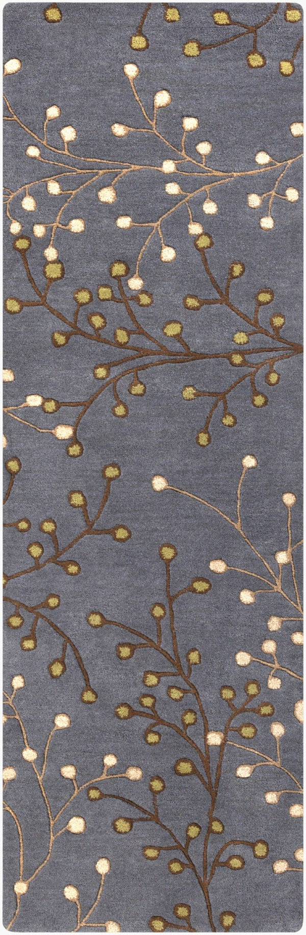 Livabliss Athena Hand Tufted Wool Area Rug Cottage Style Textured Pile for Living Rooms Denim, Dark Bro 2'6" x 8' ATH5125-268