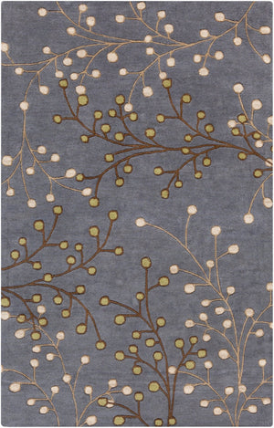 Livabliss Athena Hand Tufted Wool Area Rug Cottage Style Textured Pile for Living Rooms Denim, Dark Bro 5' x 8' ATH5125-58