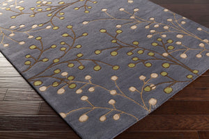 Livabliss Athena Hand Tufted Wool Area Rug Cottage Style Textured Pile for Living Rooms Denim, Dark Bro 2'6" x 8' ATH5125-268