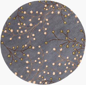 Livabliss Athena Hand Tufted Wool Area Rug Cottage Style Textured Pile for Living Rooms Denim, Dark Bro 6' x 6' Round ATH5125-6RD