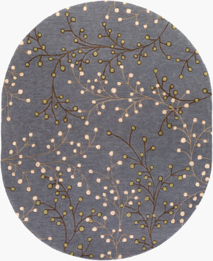 Livabliss Athena Hand Tufted Wool Area Rug Cottage Style Textured Pile for Living Rooms Denim, Dark Bro 6' x 9' Oval ATH5125-69OV